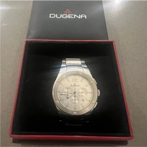 DUGENA OS20 Chronograph Quartz Men’s Watch | Stainless Steel Vintage - Picture 5 of 16